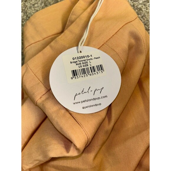 Petal And Pup Bridget Tailored Shorts Peach L Pleated‎ Chino Pastel High Waisted - Picture 6 of 10